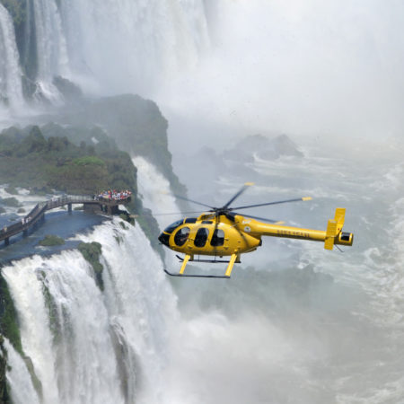 A mesmerizing scenic helicopter flight over the Iguazu Falls